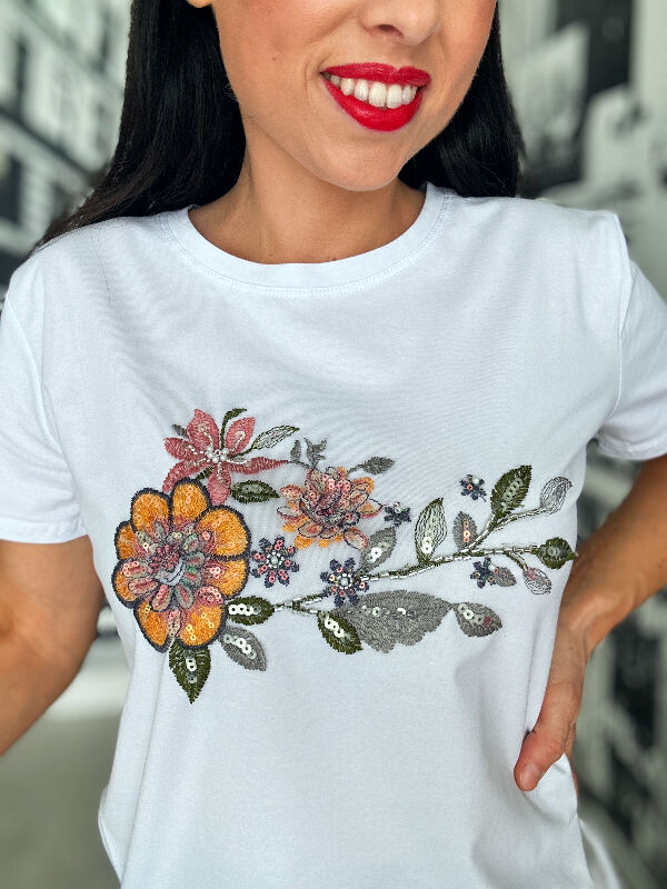 Bluzka Sweet Flowers N610 biały