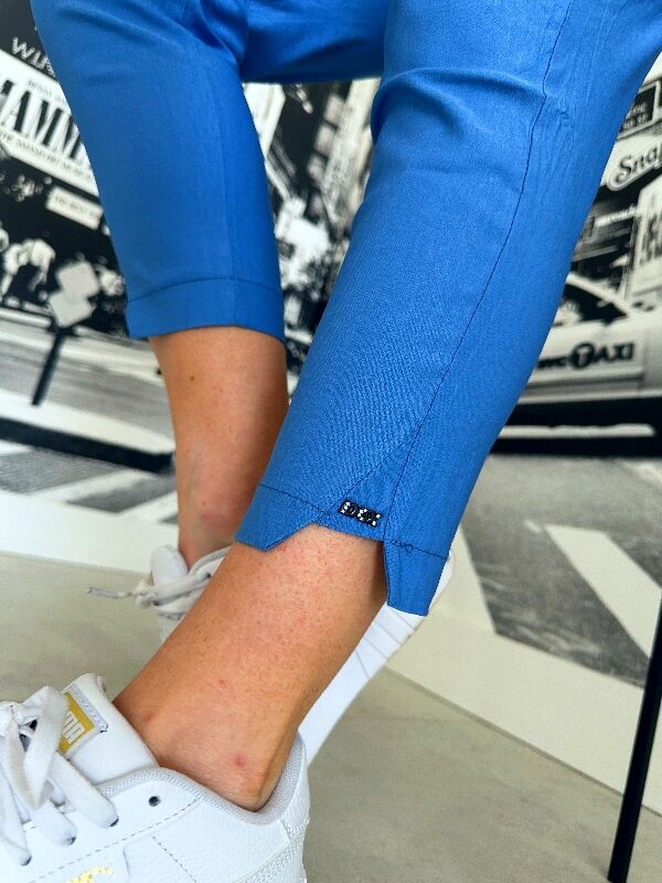 Spodnie Cygaretki z wysokim stanem N690 niebieski