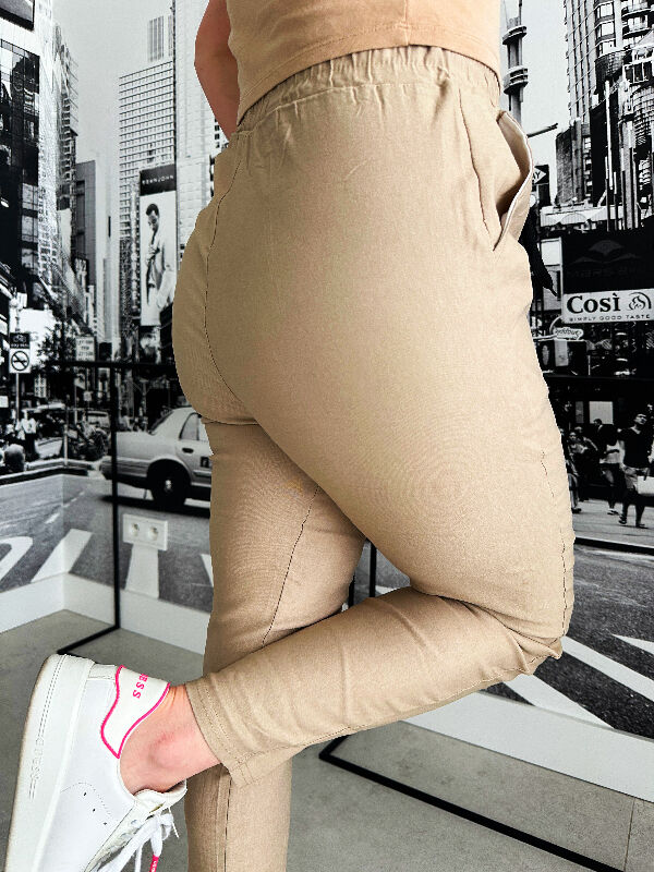 Spodnie Joggery z gumką w pasie N640 beż