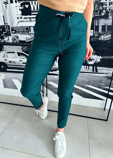 Spodnie Joggery z gumką w pasie  N695 ciemny zielony