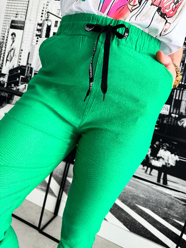 Spodnie Joggery z gumką w pasie N643 zielony