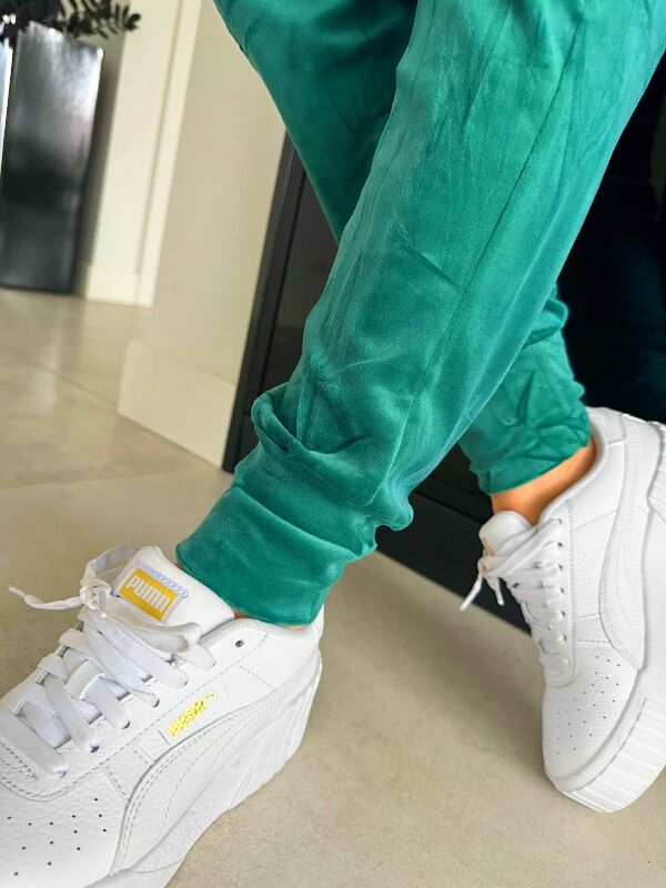 Miękkie welurowe spodnie Korona N637 butelkowy