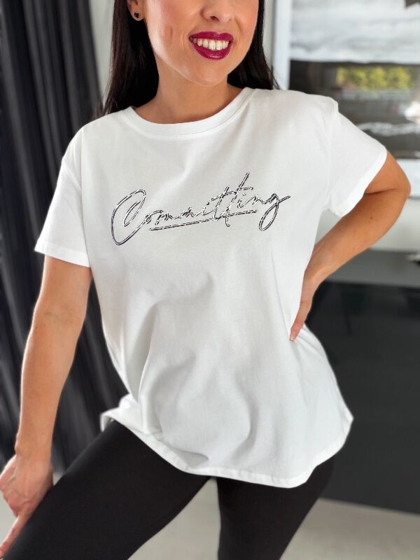 Bluzka chanting N743 kremowa