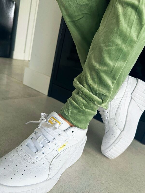 Miękkie welurowe spodnie Korona N634 jasny zielony