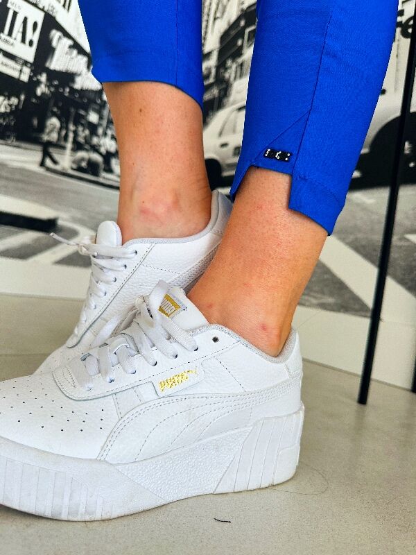 Spodnie Cygaretki z wysokim stanem N688 chabrowy