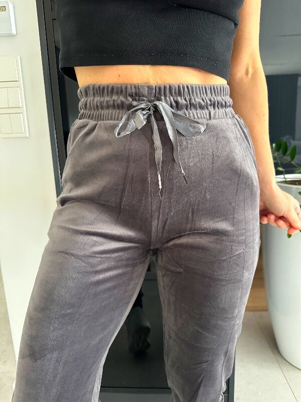 Spodnie welurowe COCO N720 grafitowy