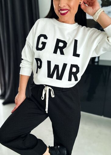 Komplet dresowy GIRL WF819 czarno-biały