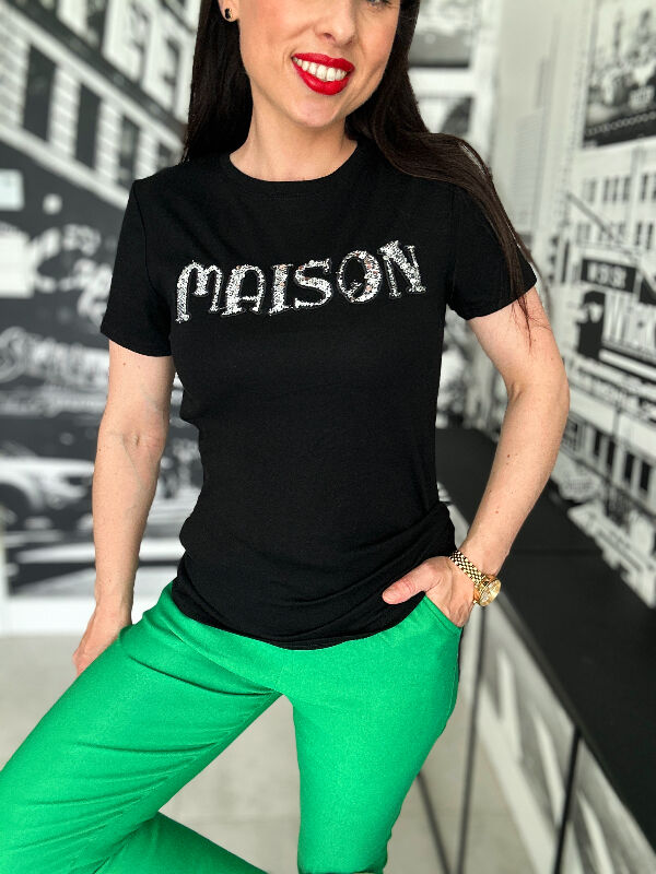 Bluzka Maison czarna N593a czarny