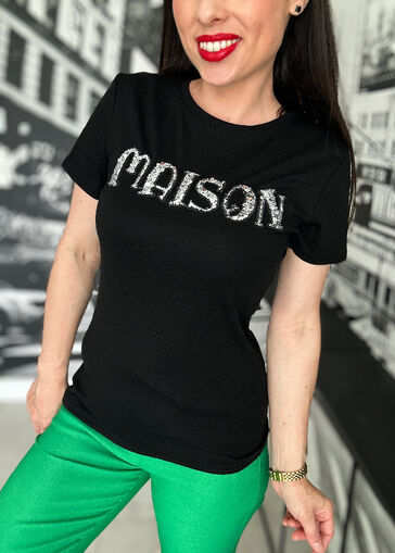 Bluzka Maison czarna N593a czarny