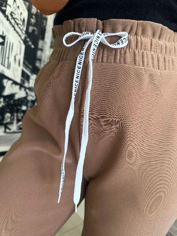 Spodnie Nice z prostą nogawką N713 brązowy