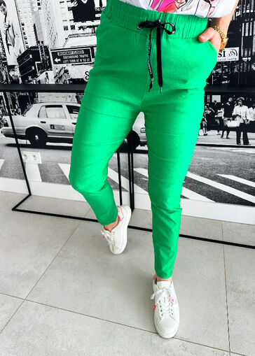 Spodnie Joggery z gumką w pasie N643 zielony