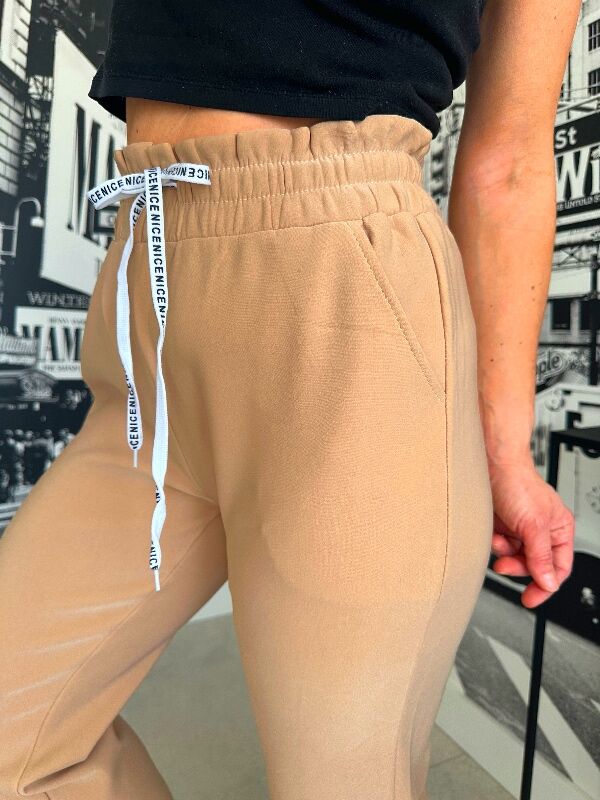 Spodnie Nice z prostą nogawką N711 beżowy