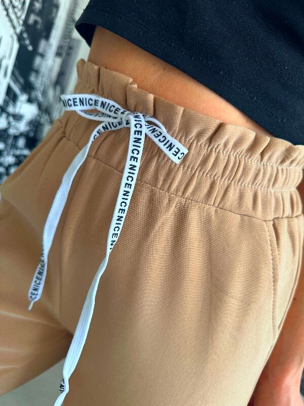 Spodnie Nice z prostą nogawką N711 beżowy