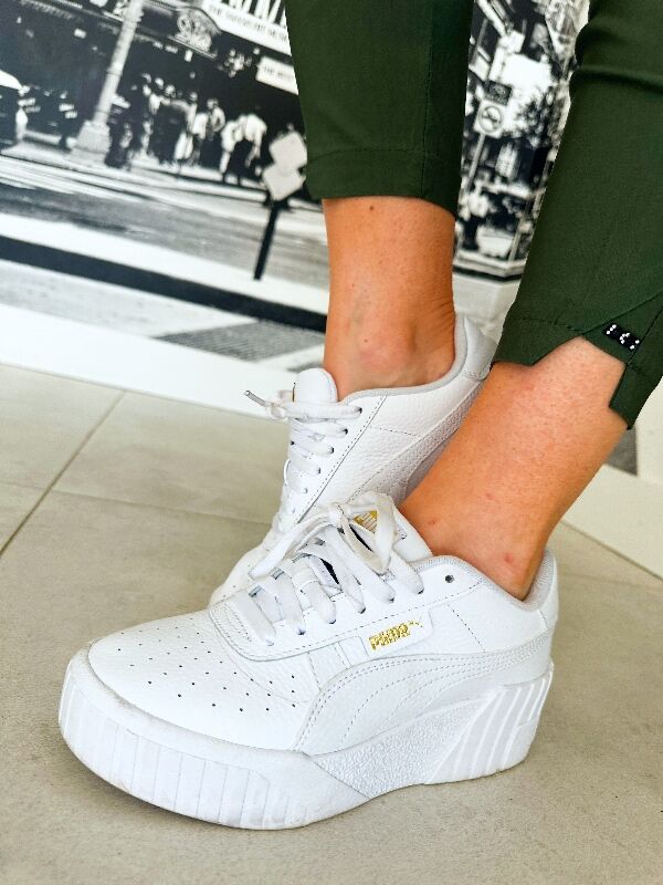 Spodnie Cygaretki z wysokim stanem N684 khaki