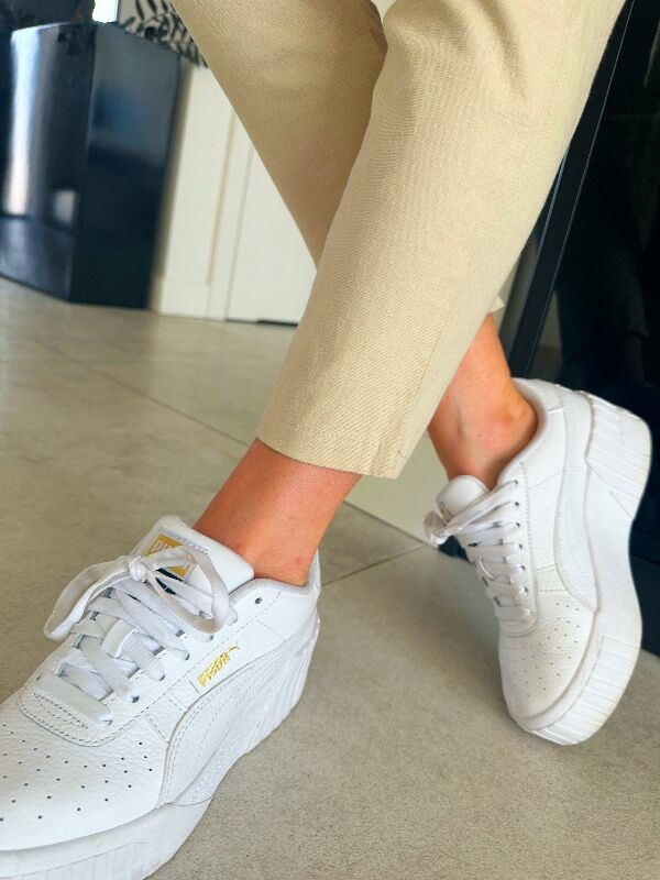 Letnie bawełniane spodnie A'la Lniane N719 beżowy