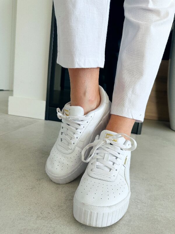 Letnie bawełniane spodnie A'la Lniane N717 biały