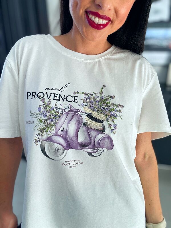 Bluzka skuter i lawenda N728 kremowy